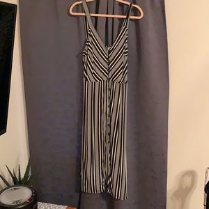 Black and white striped dress